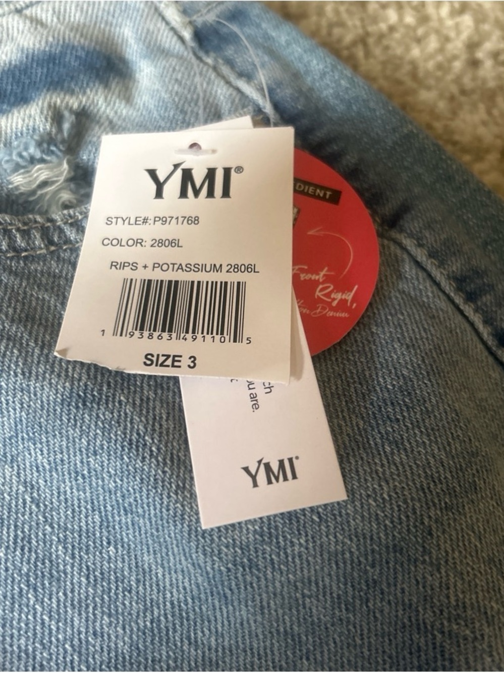 YMI Women's Light Blue Ripped Jeggings